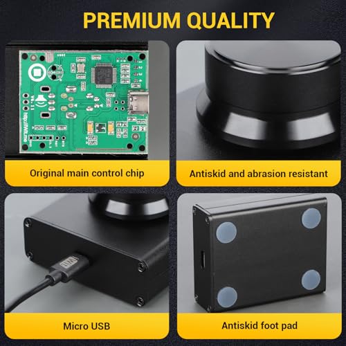 DROK USB Volume Knob, Small PC Computer Speaker Volume Control Audio External USB Volume Control Knob with 1-Key Mute Function Support Win7 8 10 XP Mac Vista Android, Black - color: Black, size: Small/Programmable
