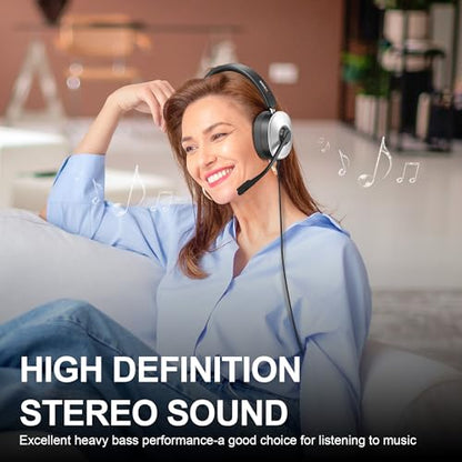 Wantek USB Headset with Microphone, Noise Cancelling Computer Headset - color: Brown