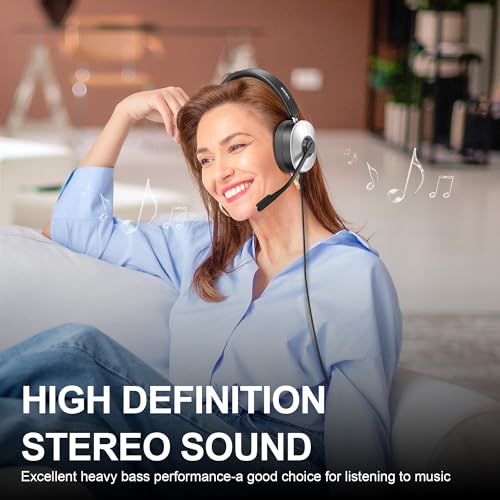 Wantek USB Headset with Microphone, Noise Cancelling Computer Headset - color: Brown