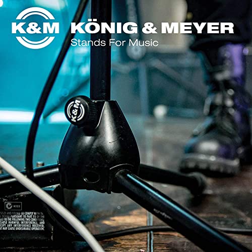 K&M König & Meyer 23600.500.55 Microphone Bar Mount Up to Four Mics or Boom Arms | ⅝” Threaded Connector | Swivels 360° | All One Piece | Steel Construction Made in Germany Black - size: 23600.500.55