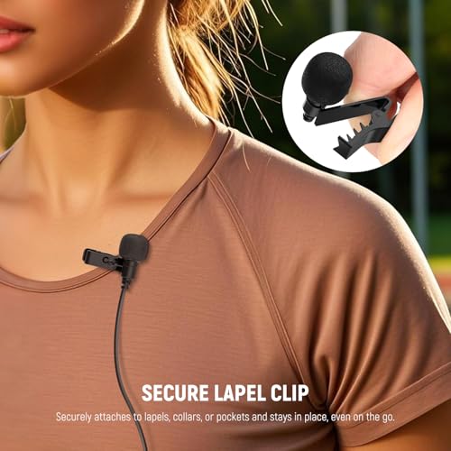 NEEWER Mini Lavalier Microphone (2 Pack), 6.6ft/2m Clip On Wired Condenser Lapel Mic with 3.5mm TRS Plug, Compatible with DJI Mic 2, Rode Wireless Go II, CM28 CM31 Camera, LM5 | Wired, Condenser, 3.5mm TRS Plug, Compatible with DJI Mic 2 Rode Wireless Go