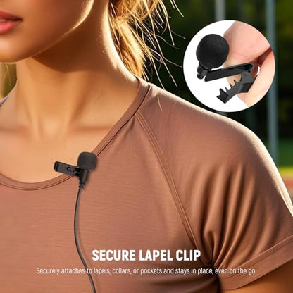 NEEWER Mini Lavalier Microphone (2 Pack), 6.6ft/2m Clip On Wired Condenser Lapel Mic with 3.5mm TRS Plug, Compatible with DJI Mic 2, Rode Wireless Go II, CM28 CM31 Camera, LM5 | Wired, Condenser, 3.5mm TRS Plug, Compatible with DJI Mic 2 Rode Wireless Go
