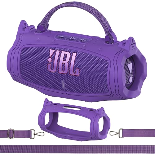 Silicone Cover Case for JBL Charge 6 Portable Bluetooth Speaker - color: Purple