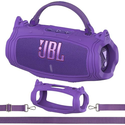 Silicone Cover Case for JBL Charge 6 Portable Bluetooth Speaker - color: Purple