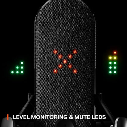 SteelSeries Alias USB Mic for PC — 3x Bigger Capsule for Gaming, Streaming and Podcasting — Sonar for Streamers Audio Software — AI Noise Cancelling — LED Mute & Level Monitoring — Shock Mount - style: Alias