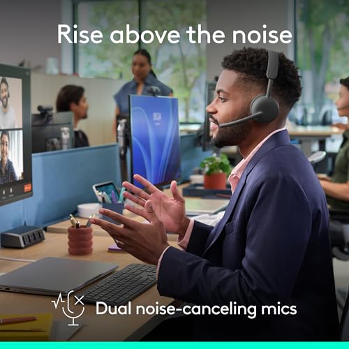 Logitech Zone Wireless 2 ES for Business Headset - Teams - Graphite | Adaptive Hybrid ANC, Bluetooth, USB-C & USB-A, Microsoft Teams Certified, ideal for Business, Noise-Canceling - color: Graphite, style: Wireless 2 ES