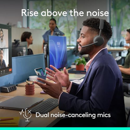 Logitech Zone Wireless 2 ES for Business Headset - Teams - Graphite | Adaptive Hybrid ANC, Bluetooth, USB-C & USB-A, Microsoft Teams Certified, ideal for Business, Noise-Canceling - color: Graphite, style: Wireless 2 ES
