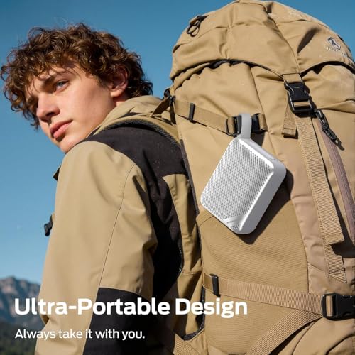 Monster S360 Portable Bluetooth Speaker, IPX7 Waterproof, Bluetooth 6.0, 20H Playtime, Powerful Stereo Sound, Support TF Card, Clear Hands-Free Calling Speaker for Home, Outdoors and Travel, Gray