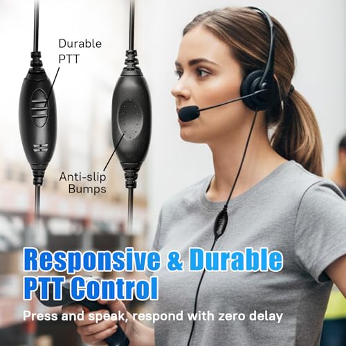Two Way Radio Small Earmuff One-sided Headband Headphone Walkie Talkie Ear Piece Earpiece Over-ear Headset Boom Mic Microphone for Midland t51x3vp3 x-talker biztalk br200 br180a br200x6bgc gxt lxt