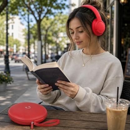 Comecase Headphone Case for JBL Tune 770NC，for JBL Live, 770NC, 660NC, 650B | Adjustable Divider, Cable Space and Carry Handle for Commuting, Gym and Travel, Students and Music Lovers, Case Only - Red - color: Red