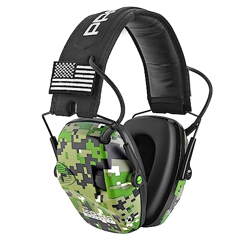 PROHEAR Electronic Ear Protection for Shooting with 4X Sound Amplification, Gun Range Hearing Protection Muffs, NRR 23dB Noise Reduction Headphones for Hunting, Camo - style: Electronic-camo