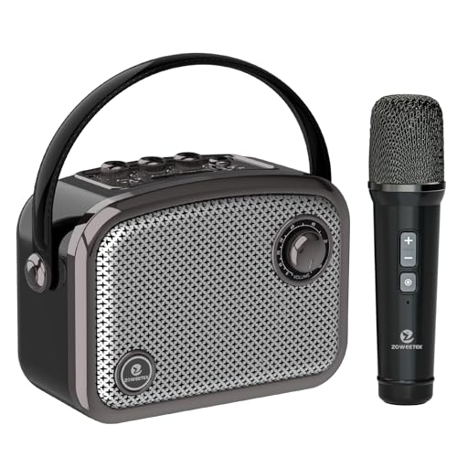 ZOWEETEK Portable Wireless Voice Amplifier UHF Handheld Mic & Bluetooth | 60W Output, Retro Design, Portable Speaker Set, PA System, for Teaching, Meeting, Public Speaking, Group Activities, Karaoke
