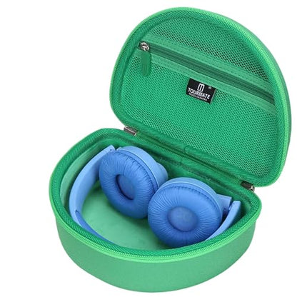 Tourmate Hard Travel Case for Philips K4206 Kids Wireless On-Ear Headphones/iClever HS19 Kids RORSOU R10 On-Ear Headphones, Protective Carrying Storage Bag (Case Only) - color: Green