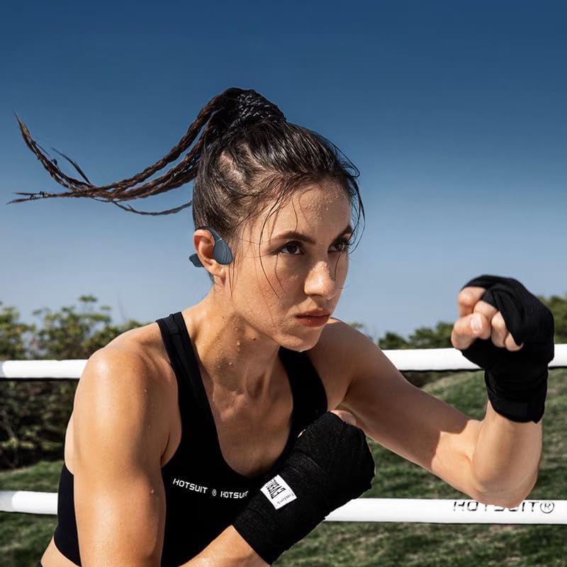 Bone Conduction Headphones - Bluetooth 5.4 & 32GB Memory MP3 Player IP68 Waterproof Headphones for Swimming, Bone Conduction with Mic Open Ear Running Headphone for Swimming, Running, Cycling (Black) - color: Black
