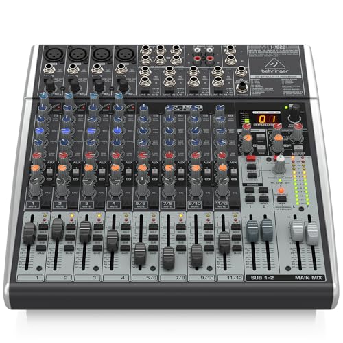 Behringer Xenyx X1622USB Premium 16-Input 2/2-Bus Mixer with XENYX Mic Preamps & Compressors | Includes rack hardware and software for recording, mixing and monitoring
