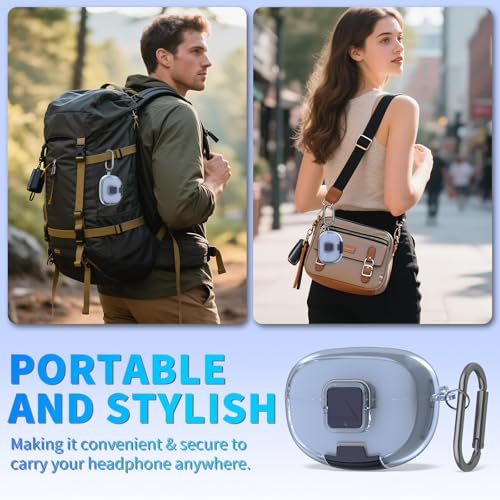 for Bose Ultra Open Earbuds Case with Secure Lock & Phone Stand, Soft TPU Shockproof Protective Clear Case for Bose Open Ear Earbuds Accessories with Cleaning Pen & Keychain (Light Blue) - color: Clear Light Blue
