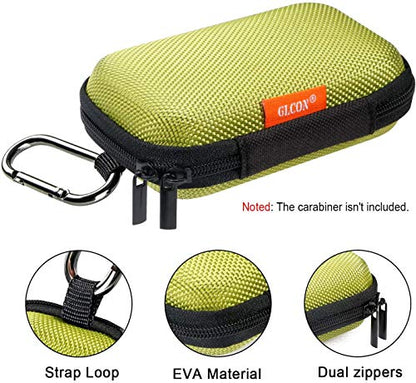 Green Rectangle Small EVA Case, Lightweight Hard Shell Zipper Pouch | Mesh Inner Pocket, Universal Bag for Wired/Bluetooth Headset, Charger, Change Purse, USB Cable - color: Green