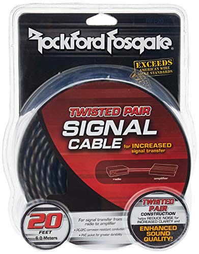 Rockford Fosgate RFI-20 Twisted Pair 20-Feet Signal Cable - size: 20 ft