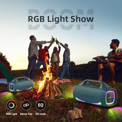 ZEALOT Bluetooth Speaker, 120W Booming Sound Speakers Wireless, Dual Pairing, XBass, BT 5.3, 24000mAh Power Bank, Portable Outdoor Waterproof Speaker for Camping, Beach Party（Dark Blue） - color: Dark Blue