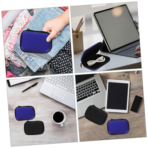 STOBOK 2pcs Portable Cable Organizer Case Compact Earphone Storage Bags for Travel Zipper Design Protective Small Headphone Holder for Office Home Outdoor Use