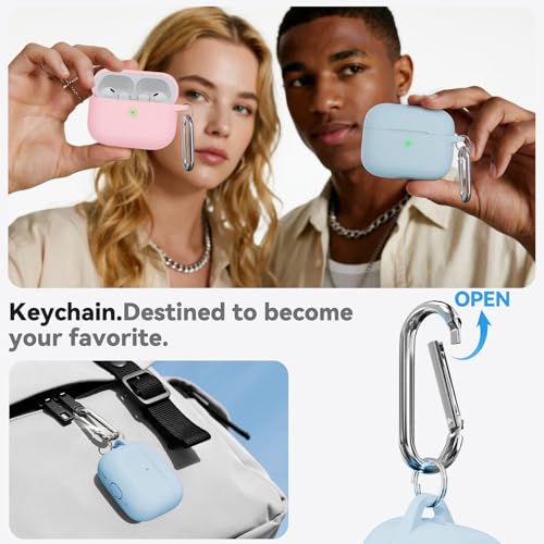 Ljusmicker for AirPods Pro 3 Case 2025 with Cleaner Kit,Sky Blue | Soft Silicone Protective Cover for Apple AirPod Pro 3rd Generation Case with Keychain for Women Men,Shockproof - color: B-Sky Blue