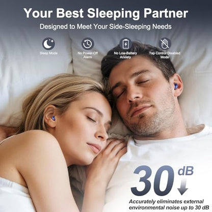 Sleep Earbuds Bluetooth 6.0 in Ear, Sleep Headphones with Sleep Monitor APP, 2026 New Mini Sleep Ear Buds with Small Earplugs for Side Sleepers, 48H Playtime Sleep Earphones with Sleep Mode Blue - color: Blue