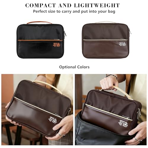 Electronics Accessories Organizer Bag, Waterproof Double LayerTravel Cable Organizer Case for Cords, Charger, Power Bank,Hard Drive, Mouse -Shockproof Tech Storage Pouch (Classic-two layers-Brown) - style: Classic-two Layers-brown