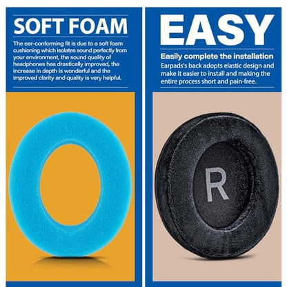 SHP9600 Ear Pads - TRANSTEK Replacement Ear Cushion Compatible with SHP9600 Headphones (Velour)