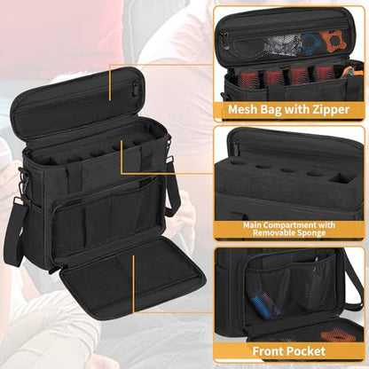 IBVIVIC 4 Slots Wireless Microphone Case with Foam, Microphone Carry Bag | Mic Storage Travel Bag with Shoulder Strap for Singing, Karaoke, Party - size: 4 Slots