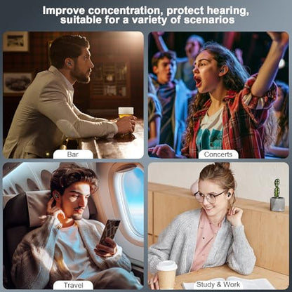 Adjustable Ear Plugs-3, Ear Plugs for Sleeping Noise Cancelling 17-35dB SNR, for Snoring, Side Sleepers, Office & Travel with 7 Single/Double Silicone Reusable earplugs and Magnetic Carry Case