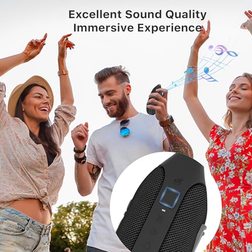 NOBIS Clip Portable Bluetooth Speaker, Up to 24H Playtime, IP68 Waterproof | BT 5.3, HD Sound & Custom EQ Via App, Wireless Stereo Pairing, Built-in Carabiner for Outdoor & Travel - color: Black