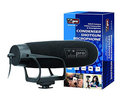 Vidpro XM-48 Professional Condenser Shotgun Video Microphone DSLR cameras, video camcorders, smartphones and computers for field recording, interviews, video production, live and studio work