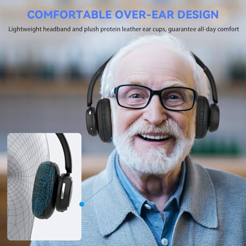 ANSTEN Wireless Headphones for TV Watching,TV Headphones Wireless | Universally Compatible Transmitter Charging Base Over Ear Headset No Delay 35 Hrs Audio Playtime Plug n Play for Seniors