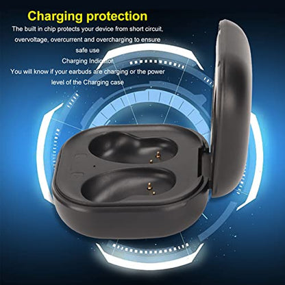Wireless Earbuds Charging Case, Replacement Charger Dock with 3.3ft USB-C Cable and 600mAh Battery, for Compatible Wireless Earbuds, Black