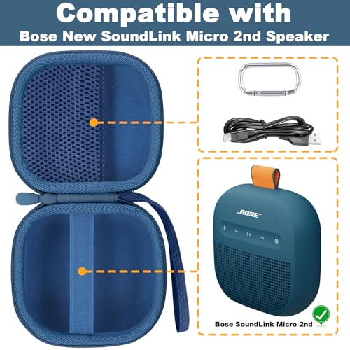 Hard Case for Bose SoundLink Micro 2nd Gen Portable Bluetooth Speaker - color: Twilight Blue Case