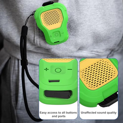 CYBERGUYS Silicone Case for DEWALT Wearable Bluetooth Speaker, Green | Durable Shock-Proof Non-Slip Protective Cover for DEWALT Mini Speaker w/Lanyard, Small Lightweight & Easy-to-Install Sleeve - color: Safety Green
