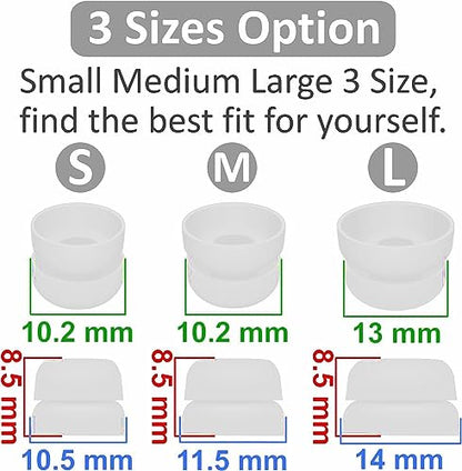 JNSA Double Flange Earbuds Tips Anti Slip Noise Isolation Ear Tips Compatible with BeatsFitPro/Studio Buds, Galaxy Buds2/1/Buds Pro2/1 Earbuds, fit in the TWS Earbuds Case, S/M/L 6 Pairs,White - color: White