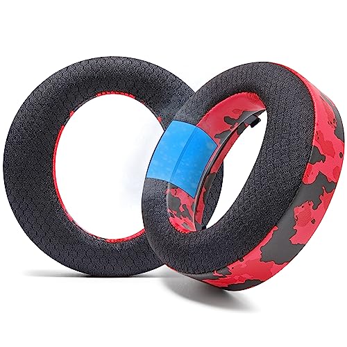 WC Freeze Pulse 3D - Cooling Gel Earpads for Sony PS5 Pulse 3D | Made by Wicked Cushions | Thicker Cushion & Wider Opening | Red Camo - color: Red Camo