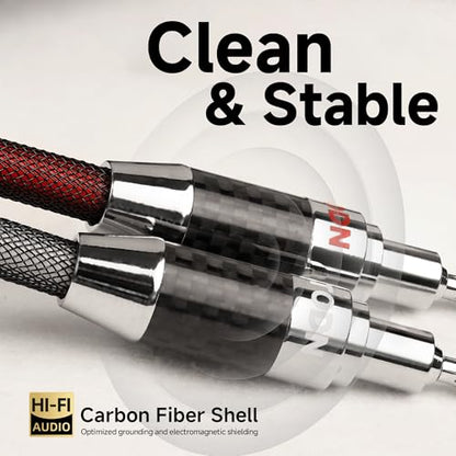 TODN 6.5ft Silver-Plated OCC Speaker Cable with Banana Plugs HiFi Shielded | 1 Cable Rhodium-Plated Banana Plug Speaker Wire, Carbon Fiber Shell, Nylon Braided for Speakers Home Theater Amplifier Stereo - color: Speaker Cable Master, size: 2m
