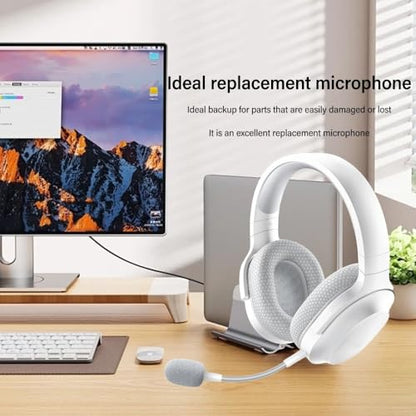 3.5mm Detachable Microphone Flexible Replacement Professional Boom Microphone for Barracuda X Gaming Headset(White) - color: White