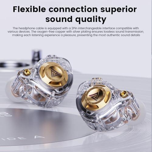 Qkz Ak6 Lucky in Ear Monitor, HiFi Wired Earbuds, Tunable Sound Wired Headphones Gaming Earbuds with 3-Level Adjusting Switch, Detachable Cable for Music Gaming Video Calling (White) - color: White