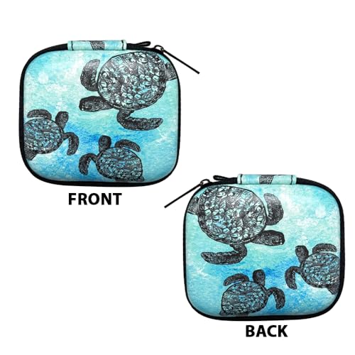 WIRESTER Portable Wireless Headphone Case, Earphone Storage Bag Carrying Case, Earbud Holder with Carabiner Compatible with Raycon Fitness Bluetooth True Wireless Earbuds - Ocean Sea Turtles - color: Ocean Sea Turtles