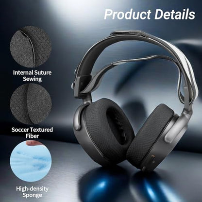 1 Pair Ear Pads Replacement and 1 Headband for SteelSeries Arctis 7/7+/7P/7P+/7X/7X+/9/9X/Pro/Prime, with Noise Isolating Foam, Memory Sponge Net - Black - Do Not Fit Any Arctis Nova