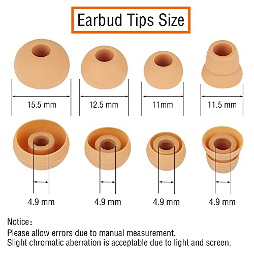 Replacement Silicone Ear Bud Tips Earbuds Cap Compatible with Powerbeats 1/2/3 Wireless Beats by Dre Headphones,4 Pairs Earbud Tips(Gold) - color: Gold