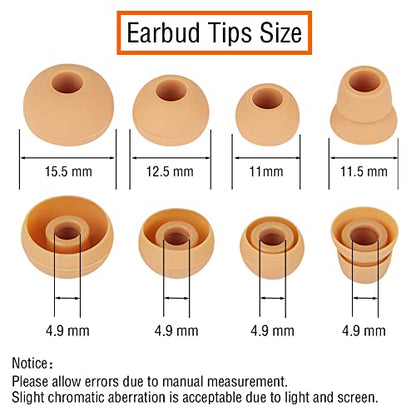 Replacement Silicone Ear Bud Tips Earbuds Cap Compatible with Powerbeats 1/2/3 Wireless Beats by Dre Headphones,4 Pairs Earbud Tips(Gold) - color: Gold