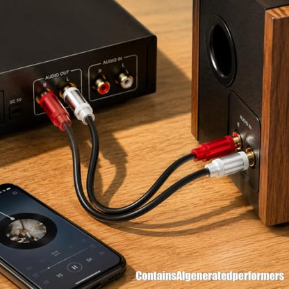 2-Pack 2RCA to 2RCA Audio Cable 1FT, Short Dual RCA Male to Male Stereo Interconnect Connectors for Subwoofer, Amplifier, Speaker and Turntable (black1) - color: black1