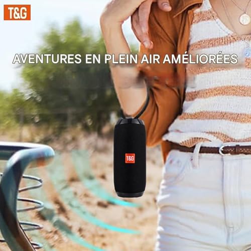 T&G TG Portable Bluetooth Speaker, IPX4 Waterproof Wireless Speaker,Black - color: Black