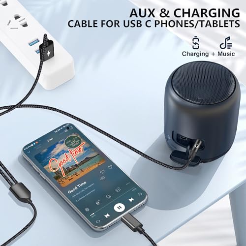 USB C to 3.5mm Aux Cable, 2 in 1 USB C to 3.5mm Car Stereo Aux Headphone Jack Cable with PD 18W Charging Compatible with iPhone 17/17Pro/16/16e/15 Pro Max, Galaxy S25/S24/S23/S22/S23FE, Pixel 9/8/7 - color: Black