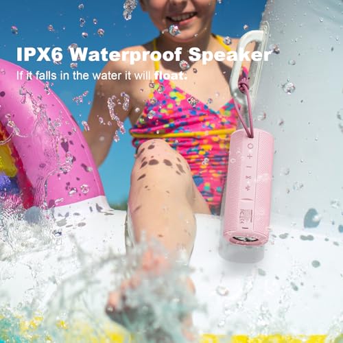 MIATONE Boombox Outdoor Portable Bluetooth Speaker Waterproof Wireless Speakers Gifts for Women Mothers Mom Wife Her - Pink - color: PINK