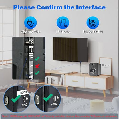 Unidirectional 192KHz HDMI ARC/eARC to Optical Toslink SPDIF Audio Extractor Splitter Converter Cable 6 Ft, USB Powered Digital Adapter for HDTV to Soundbar Home Theater Amplifier Old Speaker - size: 6FT